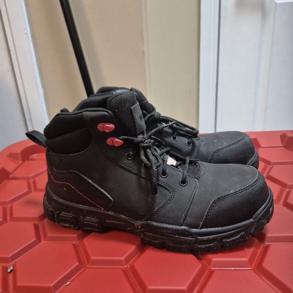 Men's Black and Red Work Boots